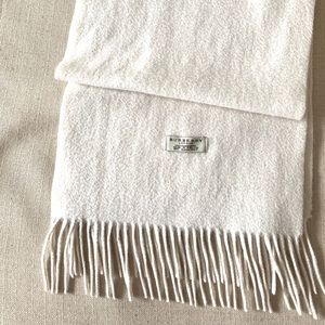 Burberry 100% cashmere scarf white